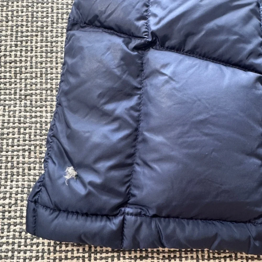 The North Face Girls Metropolis Down Parka Navy Blue Hood Puffer Jacket L 14/16